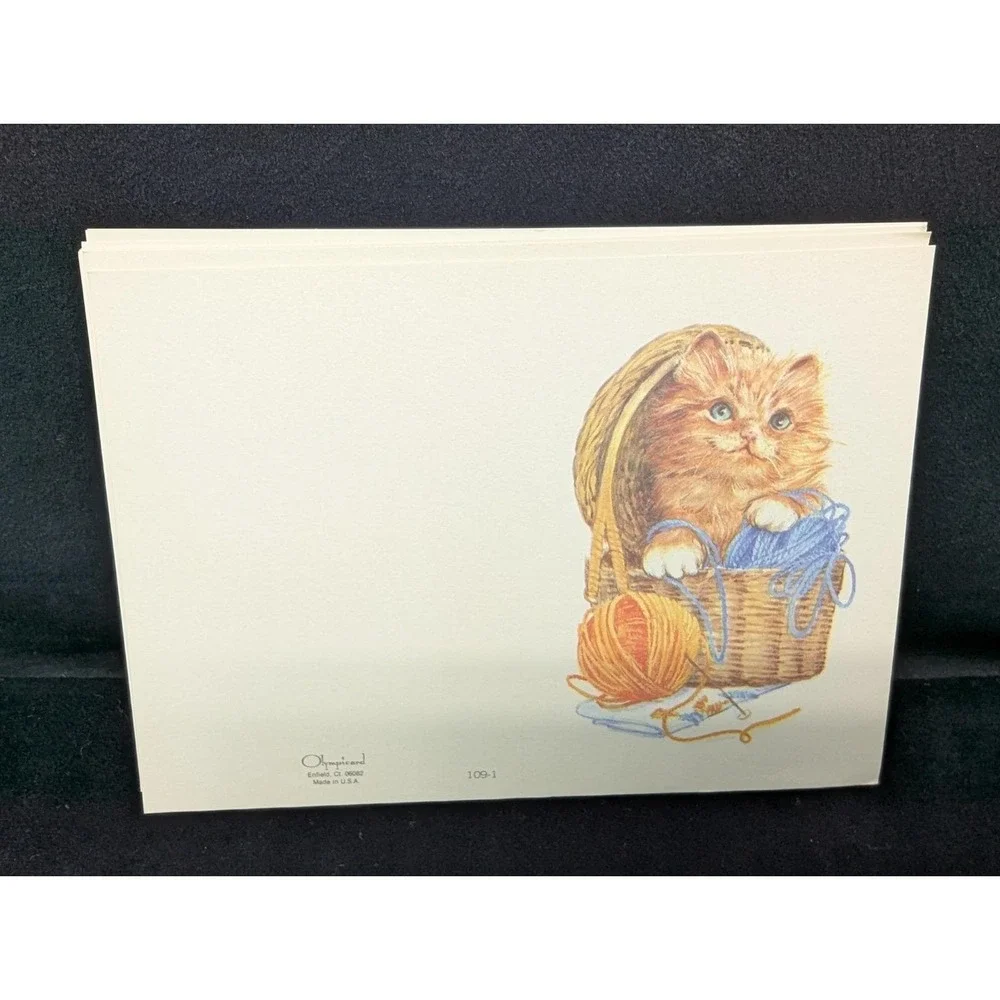 Olympicards Kitten Cat Notecards Set Note Cards Vintage Lot of 9 Cat Lover Cards
